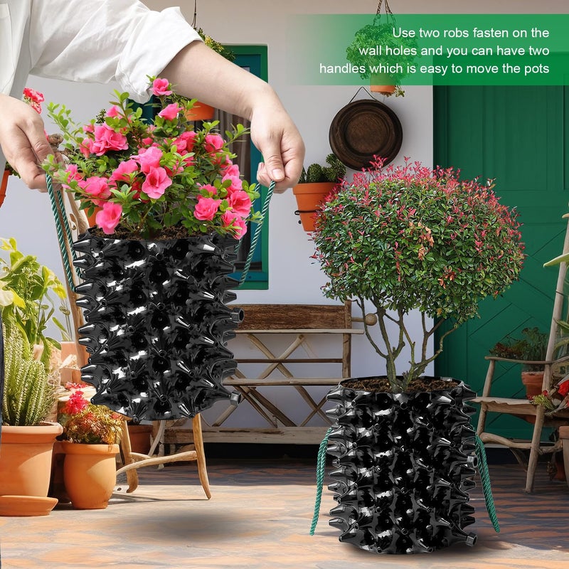 RooTrimmer أواني تقليم الهواء سعة 1 جالون من RooTrimmer أواني حضانة بلاستيكية جديدة أوعية زراعة ذاتية لحديقة الفاكهة والخضروات (10) أسود (1G-10P) - Image 4